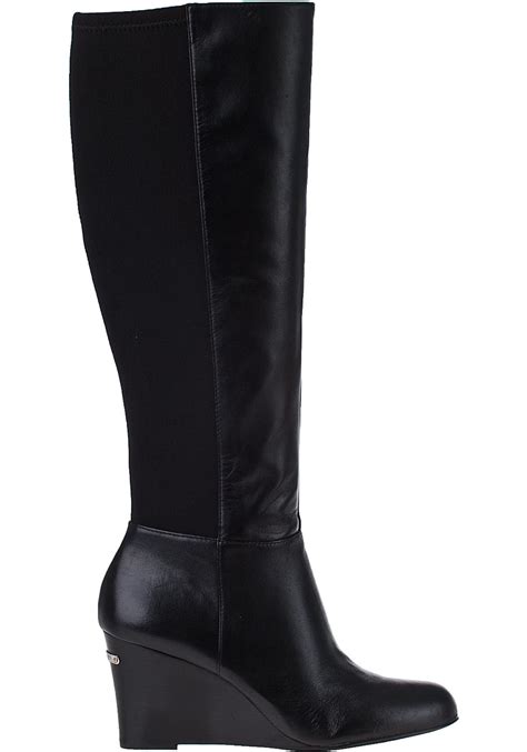 michael kors bromley black boots|Michael Kors bromley leather boots.